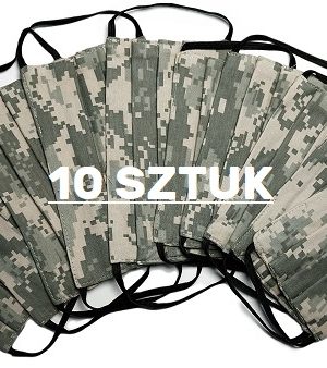 10 maseczek ochronnych moro 3 warstwy