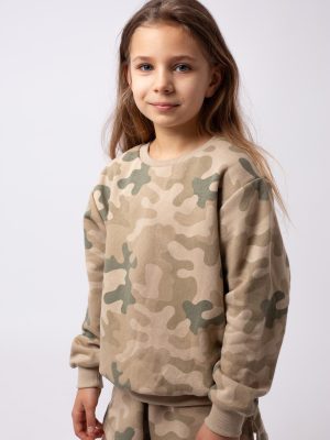 Bluza dresowa moro dla dziewczynki klasyczna WZ.93  pustynna Produkt Polski