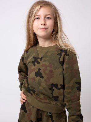 Bluza dresowa moro dla dziewczynki krótka WZ.93 Produkt Polski