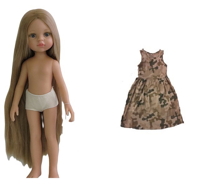 Lalka 32cm blond włosy w sukience moro pustynnej
