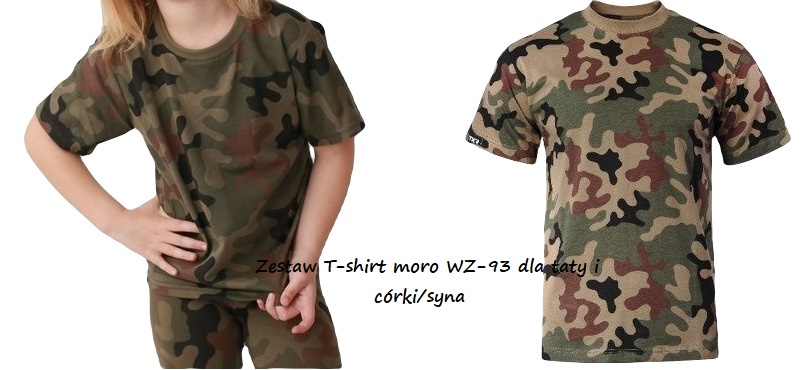 Zestaw T-shirt tata dziecko moro