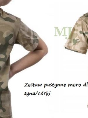 Zestaw T-shirt tata dziecko pustynne moro